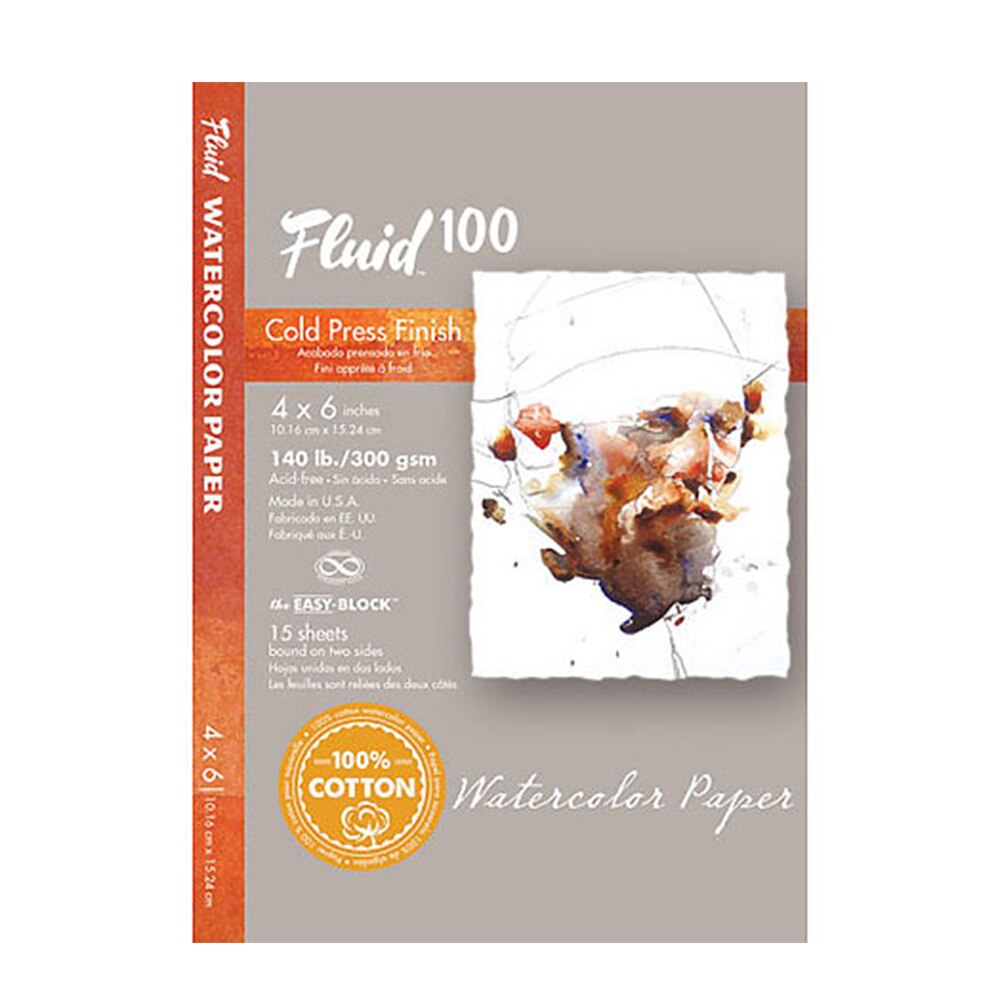 Watercolor, Art & School, Global Art, Fluid 100, Cold Press, 140#, EZ Block, 90079